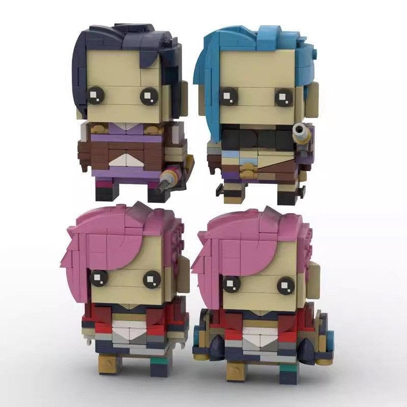 Cyberpunk Twin Cities Heroes BrickHeadz Building Kit | LEGO-Compatible MOC - 1