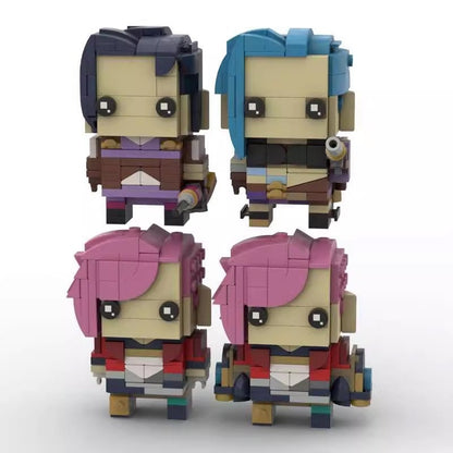 Cyberpunk Twin Cities Heroes BrickHeadz Building Kit | LEGO-Compatible MOC - 1