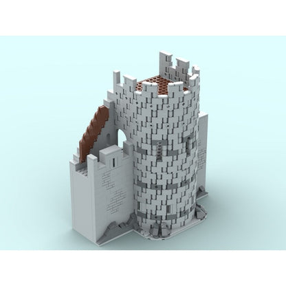 D-Shaped Wall Tower MOC Building Kit | Medieval Castle Architecture Model - 4