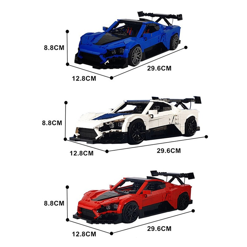Danish Active Aero Hypercar Building Kit | 1:8 Scale | LEGO-Compatible MOC - 2