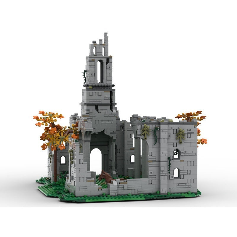 Dark Fantasy Ruined Church MOC Building Kit | Gothic Diorama - 3