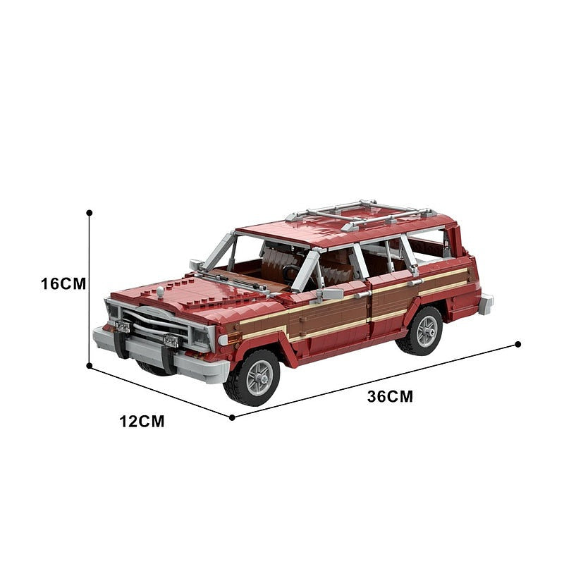 Dark Red 4x4 Wagon MOC Off-Road Vehicle Building Kit - 3