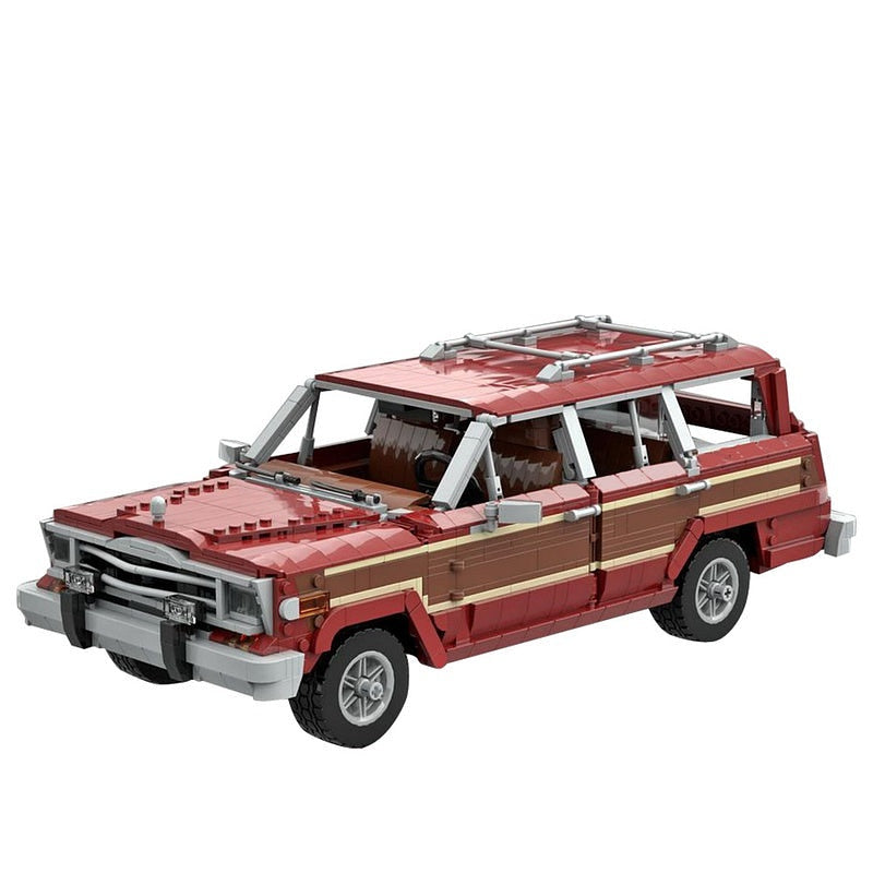 Dark Red 4x4 Wagon MOC Off-Road Vehicle Building Kit | Adventure Car - 4