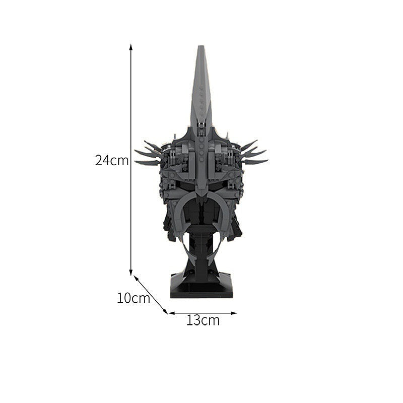 Dark Wraith King Helmet MOC Building Kit Fantasy Display Armor Model - 2