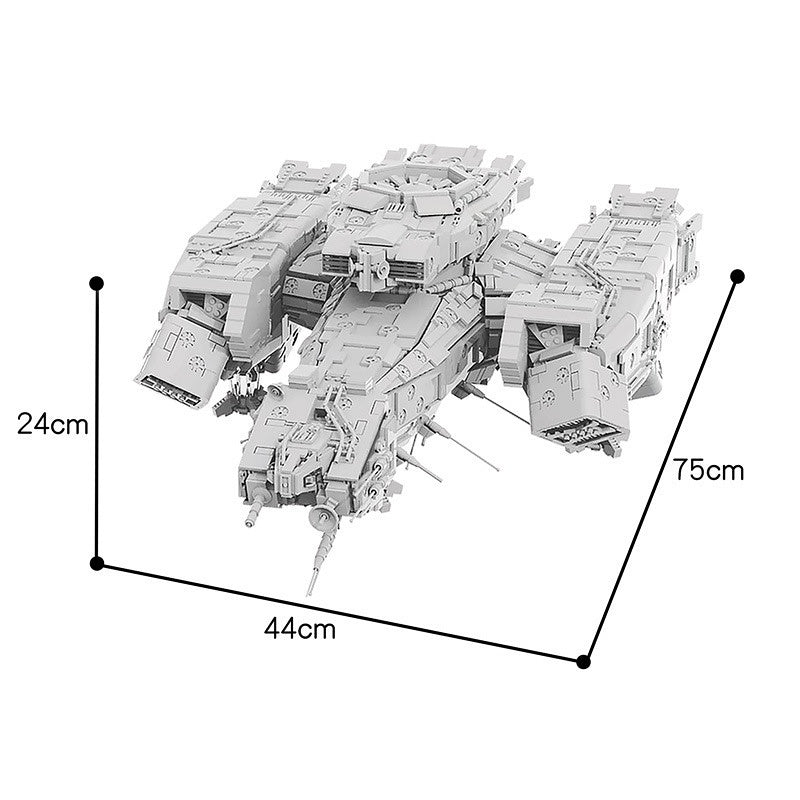 Deep Space Hauler Cargo Spaceship Building Kit | Compatible MOC - 4