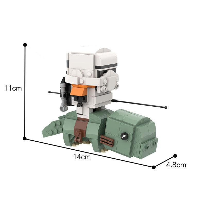 Desert Armored Rider & Creature Mount MOC Cube Character Building Kit - 1
