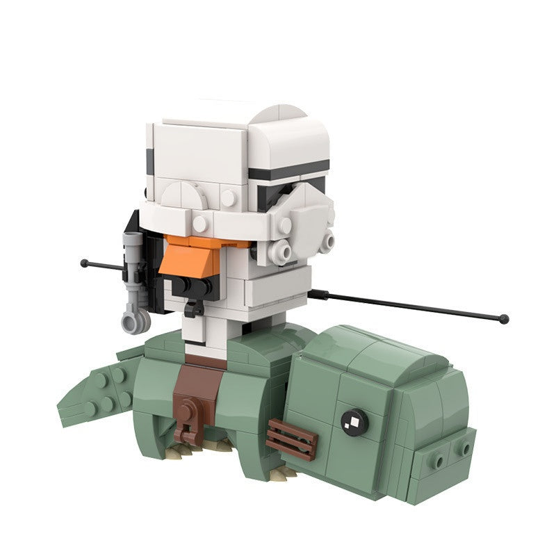 Desert Armored Rider & Creature Mount MOC Cube Character Building Kit - 2