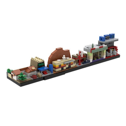 Desert Crime City Diorama MOC Building Kit with Lab RV & Restaurant - 1