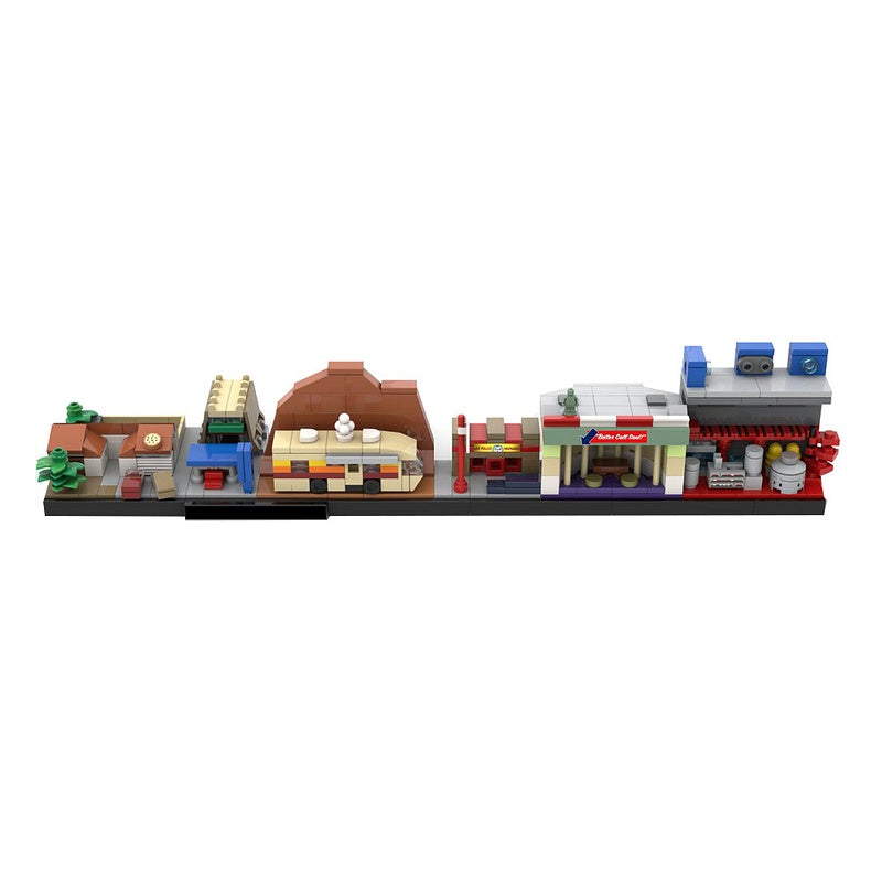 Desert Crime City Skyline Lab RV & Restaurant Diorama Building Kit | LEGO-Compatible MOC - 2