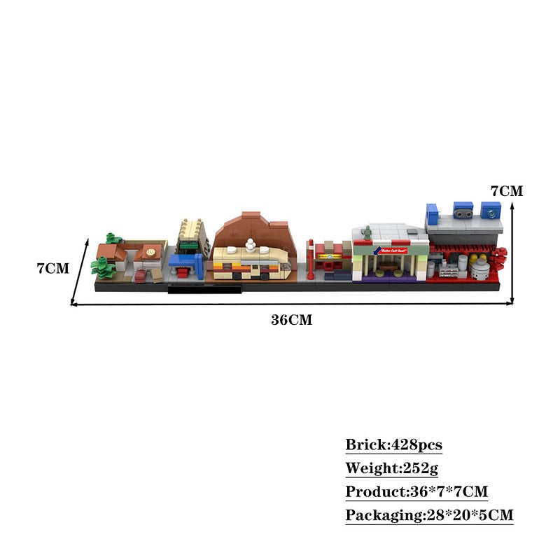 Desert Crime City Skyline Lab RV & Restaurant Diorama Building Kit | LEGO-Compatible MOC - 4