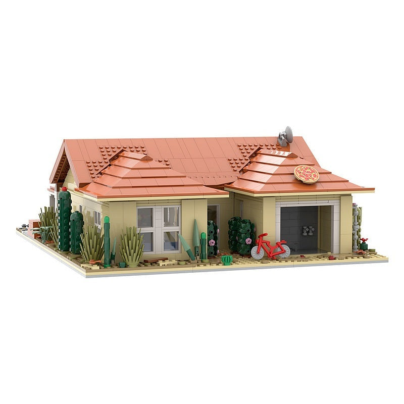 Desert Family House MOC Building Kit | Cinematic Residential Diorama Model - 1