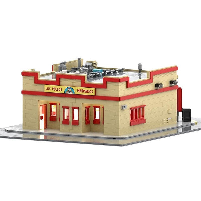 Desert Fast-Food Restaurant MOC Modular Building Kit | Cinematic Diorama - 2