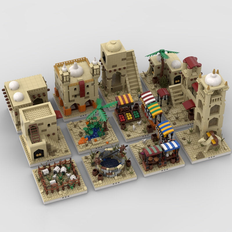 Desert Settlement MOC Building Kit | Fantasy Architecture Diorama - 3