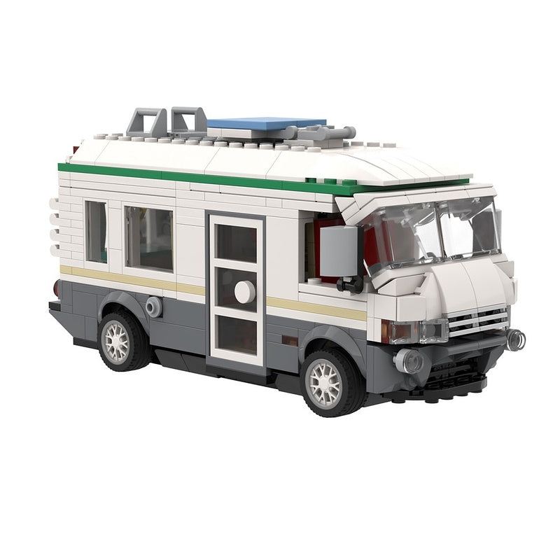 Detailed White RV Camper MOC Building Kit with Full Interior - 2