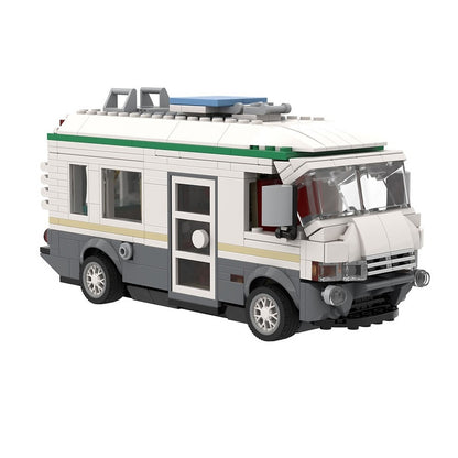 Detailed White RV Camper MOC Building Kit with Full Interior - 2
