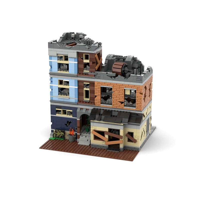 Detective Office Apocalypse MOC Building Kit | Abandoned City Scene - 2