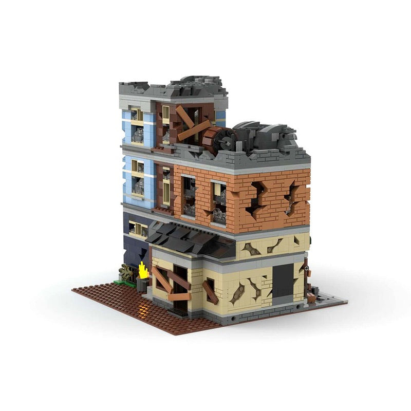 Detective Office Apocalypse MOC Building Kit | Abandoned City Scene - 3