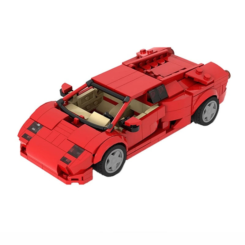 Diablo Retro V12 Sports Car Building Kit | 8 Stud Wide LEGO-Compatible MOC - 2