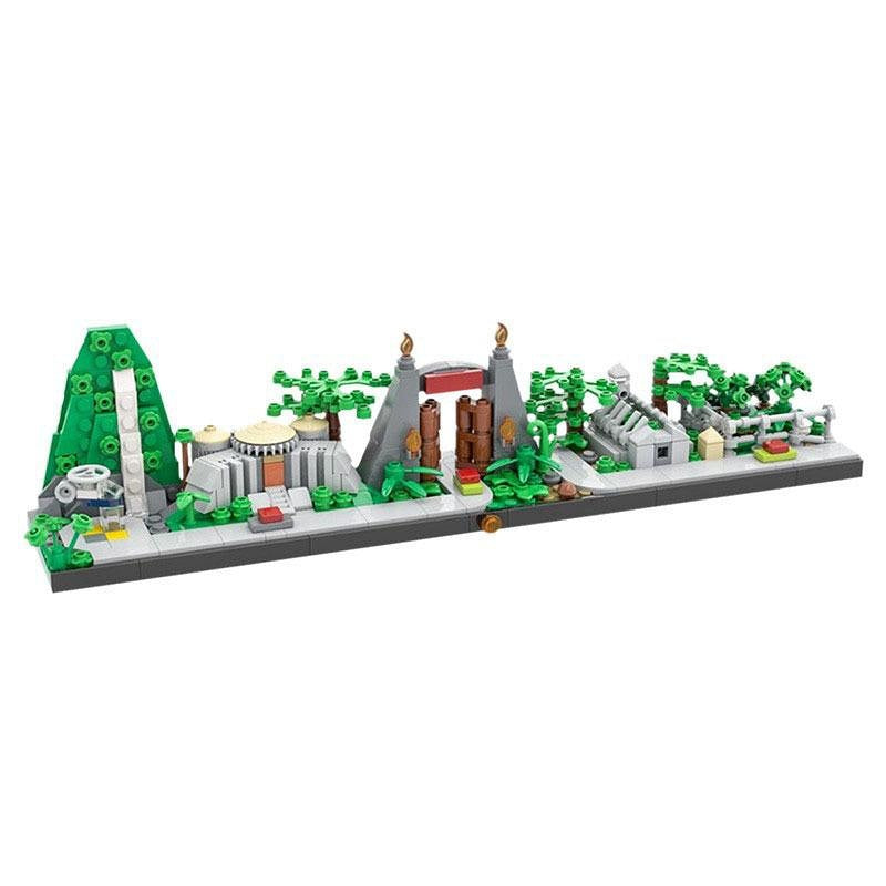 Dino Adventure Skyline MOC Prehistoric City Architecture Building Kit - 2