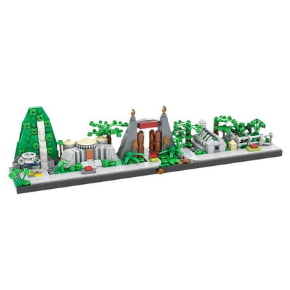Dino Adventure Skyline MOC Prehistoric City Architecture Building Kit - 2