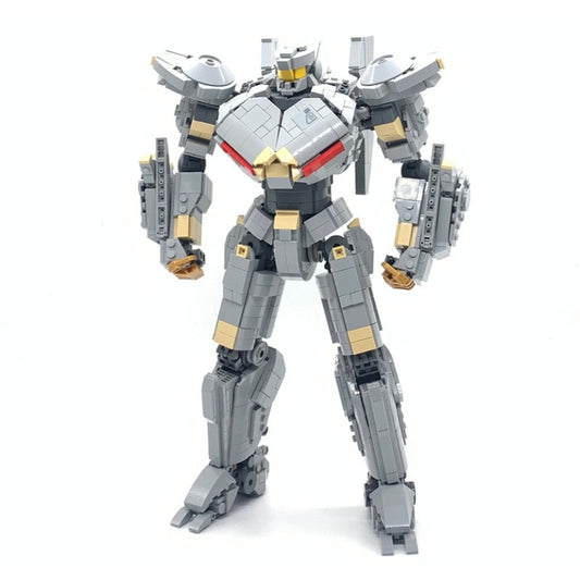 Disc-Shoulder Silver Mecha MOC Building Kit | Armored Mechanical Figure - 1