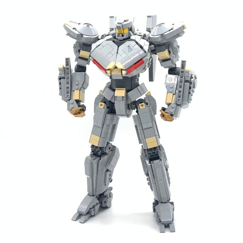 Disc-Shoulder Silver Mecha MOC Building Kit | Armored Mechanical Figure - 3