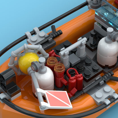 Divers Zodiac Boat Building Kit | Compatible MOC - 3