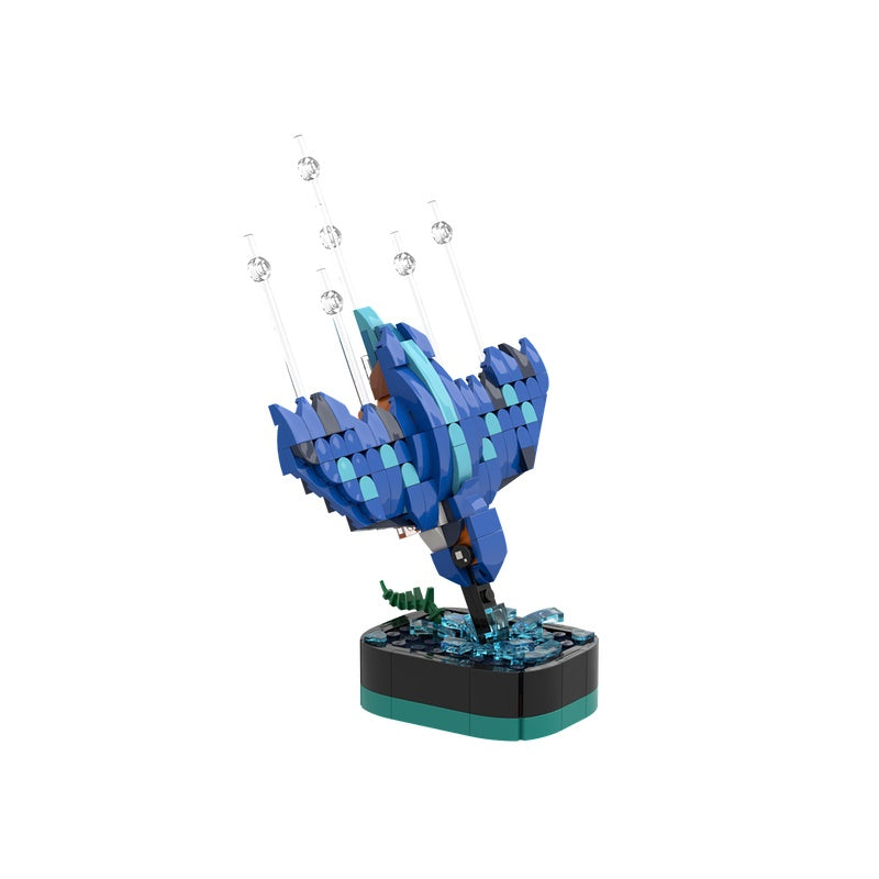 Diving Kingfisher MOC Bird Display Model Building Kit - 1