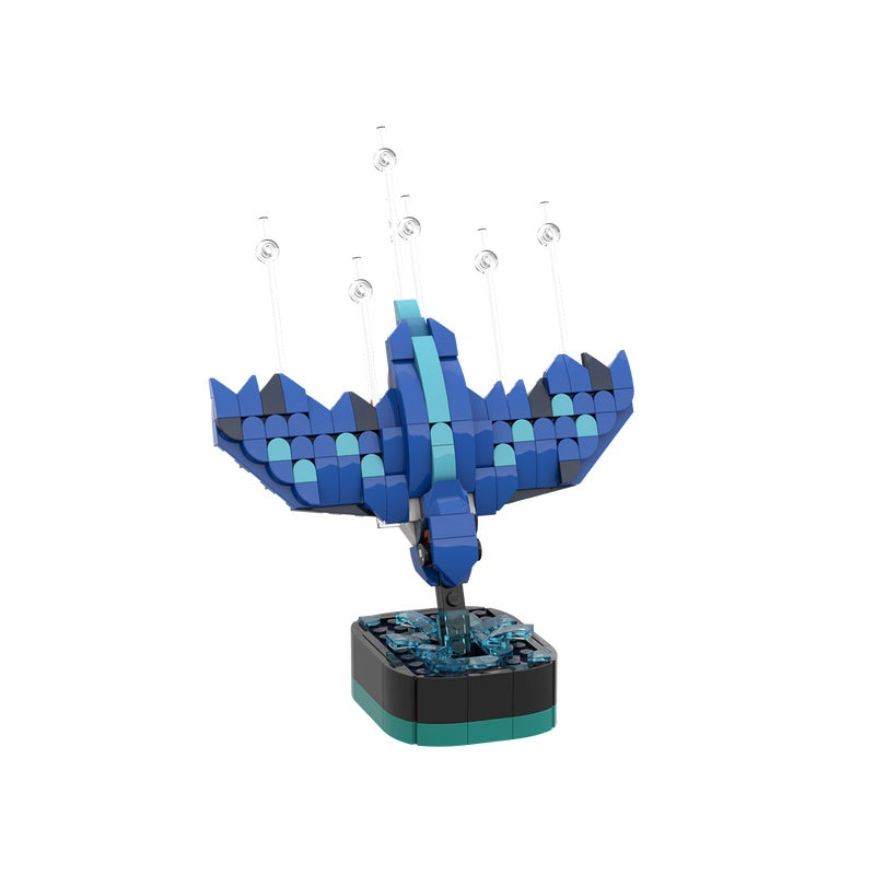 Diving Kingfisher MOC Bird Display Model Building Kit - 5