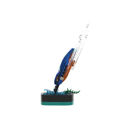 Diving Kingfisher MOC Bird Display Model Building Kit - 6