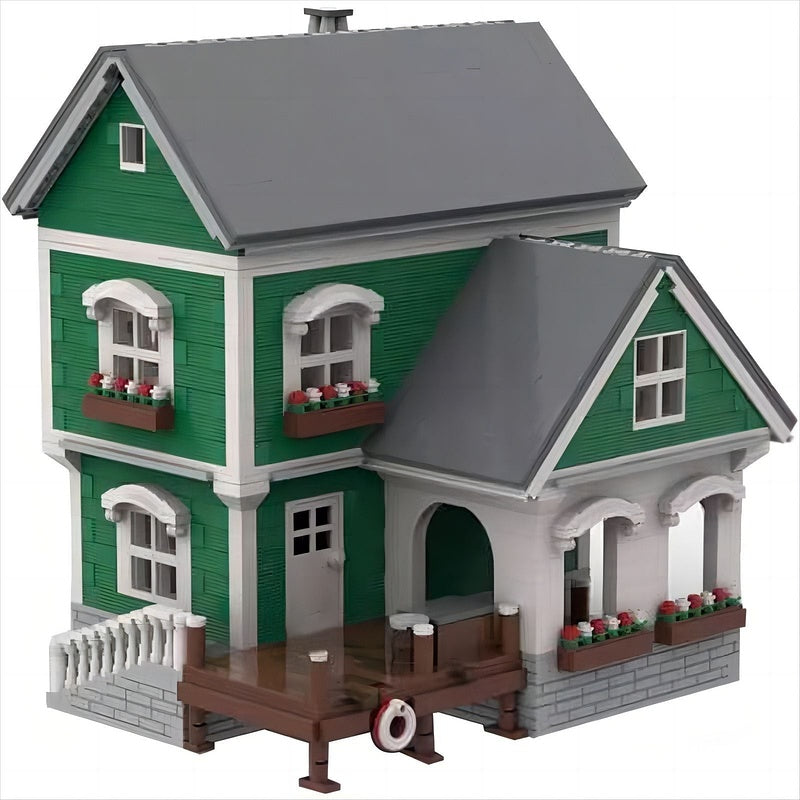 Dock House II MOC Building Kit | Waterfront Cabin Architecture Model - 1
