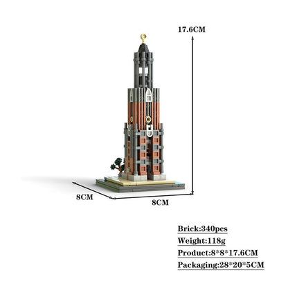 Domtoren Tower Utrecht MOC Historic Architecture Building Kit 1:800 Scale - 4