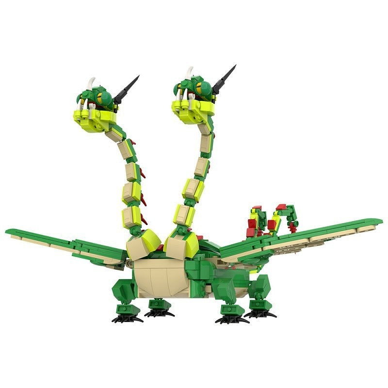 Double-Headed Dragon MOC Building Kit | Fantasy Creature Figure - 2