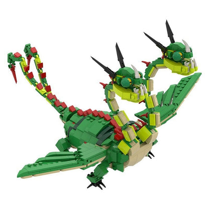 Double-Headed Dragon MOC Building Kit | Fantasy Creature Figure - 5
