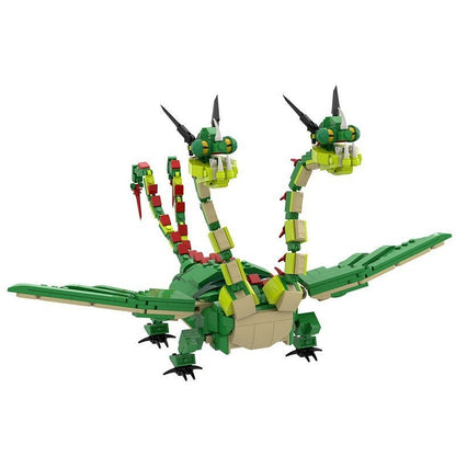 Double-Headed Dragon MOC Building Kit | Fantasy Creature Figure - 6
