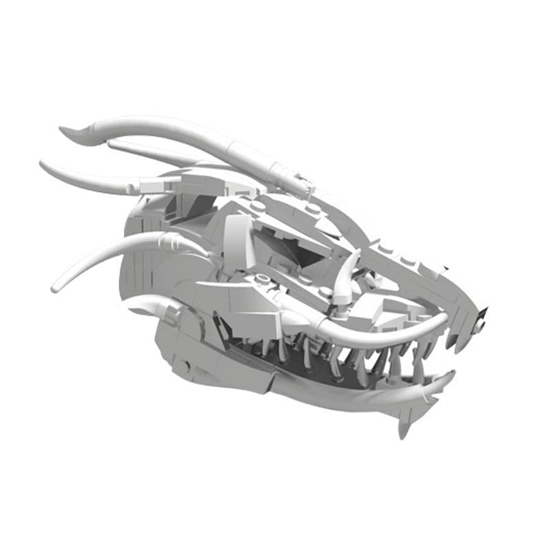 Dragon Skull MOC Building Kit | Fantasy Creature Display Sculpture - 1