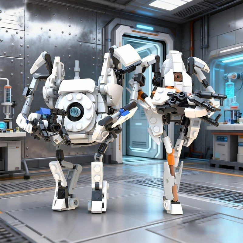 Dual Companion Test Robot Mech Duo MOC Building Kit | Mecha Model - 5