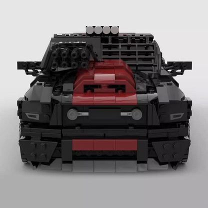 Dystopian Armored V8 Muscle Car MOC Building Kit | Futuristic Vehicle Model - 5