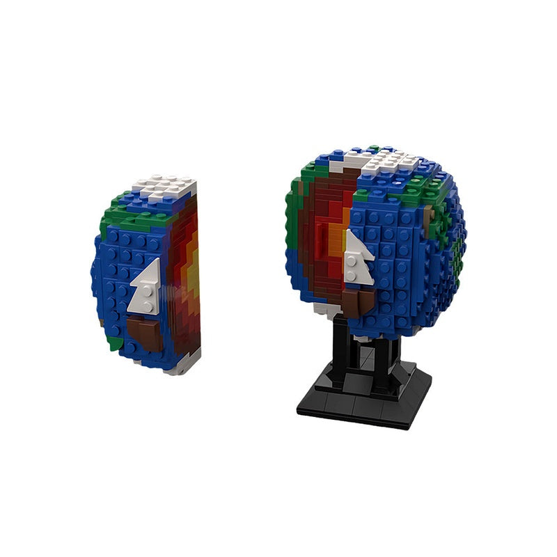 Earth's Layers MOC Building Kit | Geological Structure Display Model - 3
