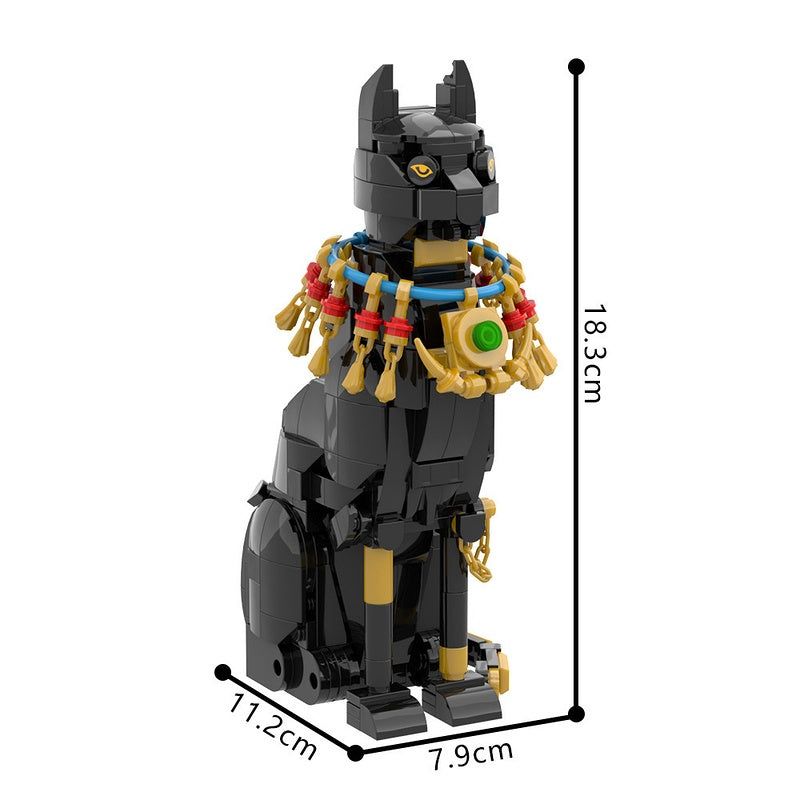 Egyptian Cat MOC Building Kit | Ancient Animal Display Sculpture - 3