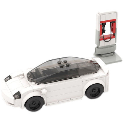 Electric EV Sedan Building Kit | 6-Stud LEGO-Compatible MOC - 1
