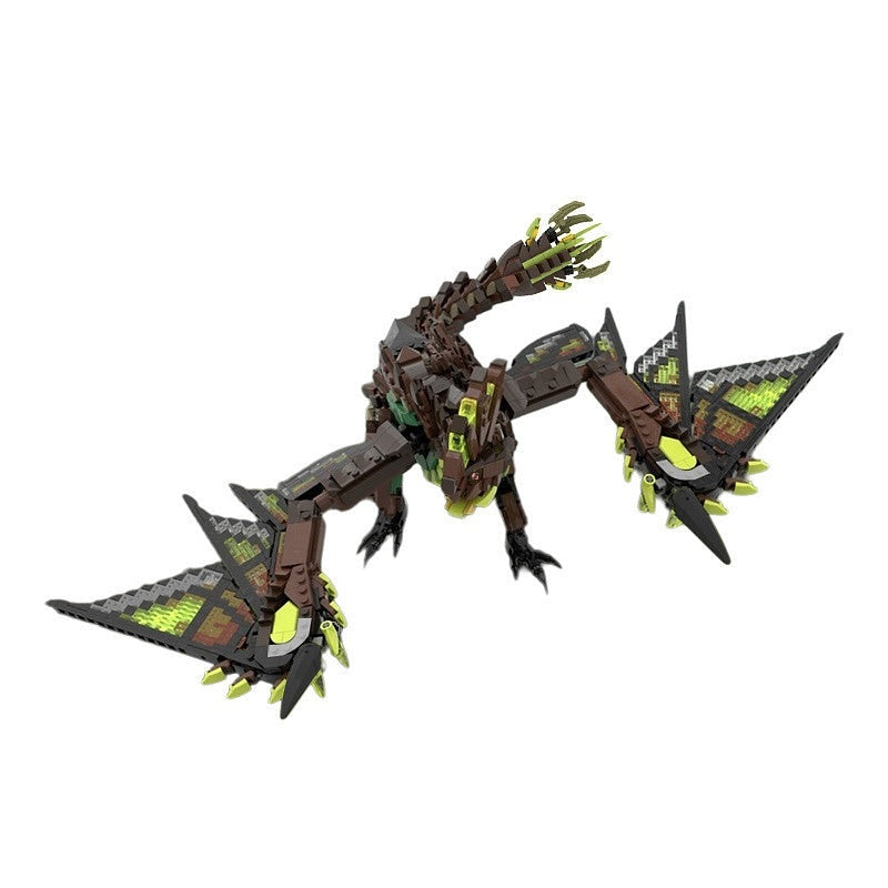 Electric Wyvern Dragon MOC Building Kit | Fantasy Creature Figure - 1