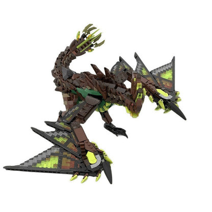 Electric Wyvern Dragon MOC Building Kit | Fantasy Creature Figure - 4