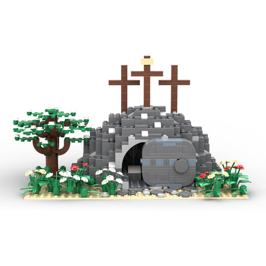 Empty Tomb Building Kit | Jesus Resurrection Scene | LEGO-Compatible MOC - 1