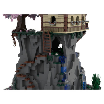 Eternal Falls Cliffside House & Waterfall MOC Building Kit - 4