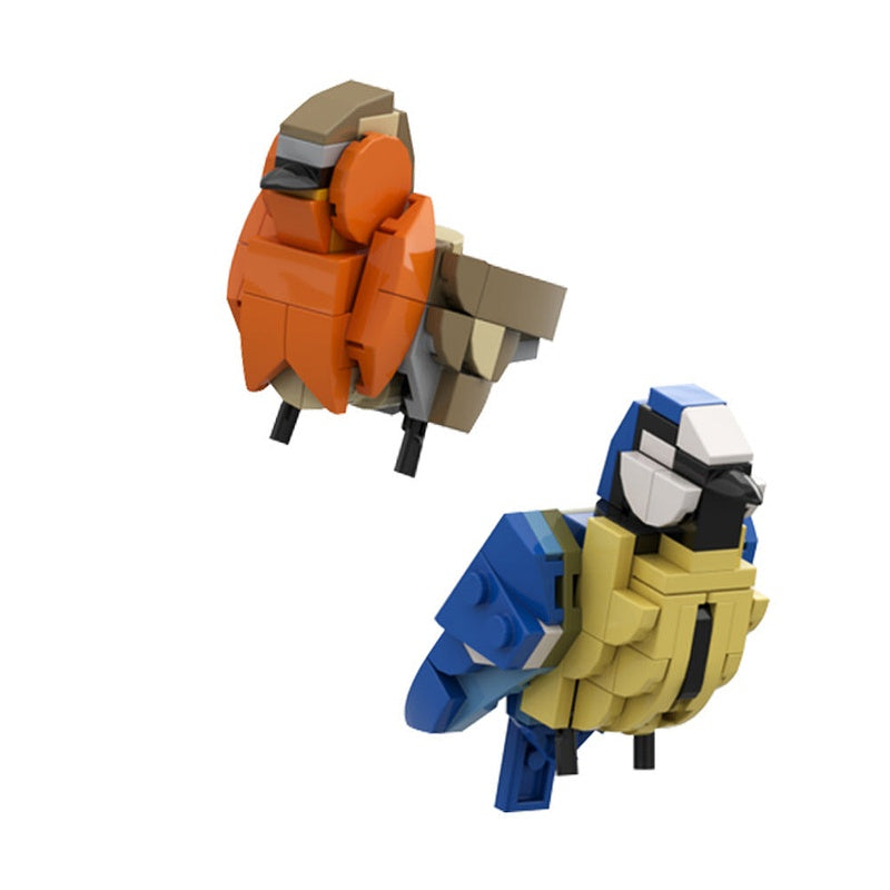 Eurasian Blue Tit & Robin MOC Bird Display Building Kit - 1