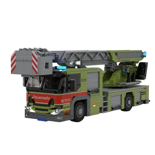 European Turntable Ladder Fire Truck MOC Building Kit - 1