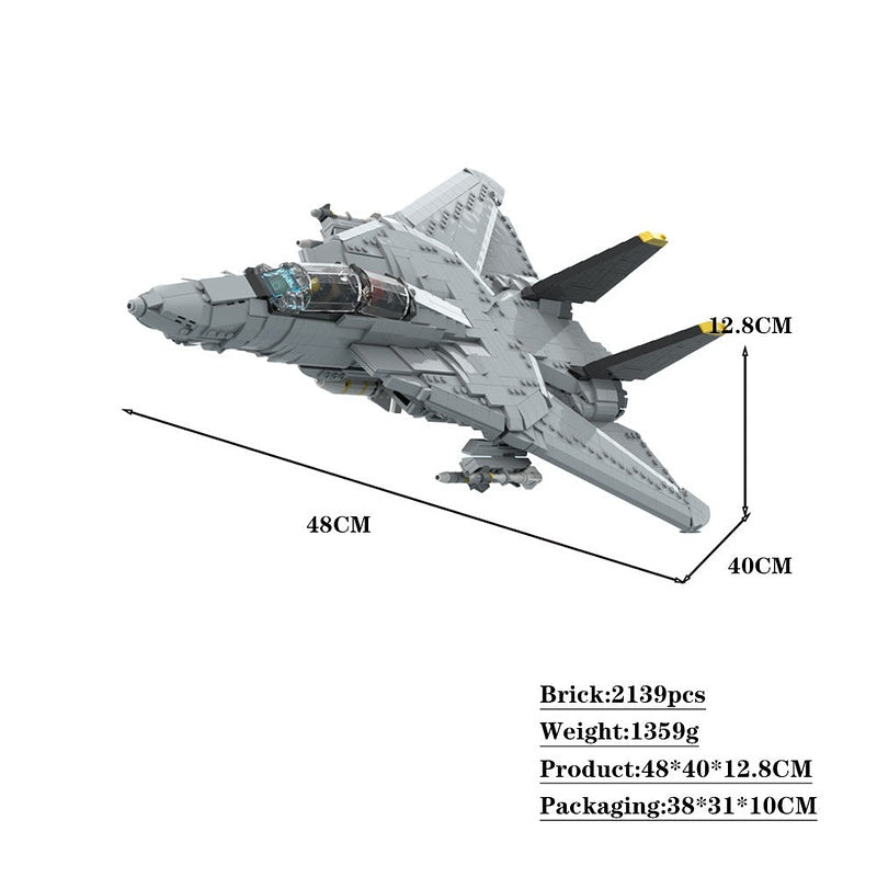 F-14D Super Tomcat Fighter Jet MOC Building Kit | Supersonic Aircraft - 4