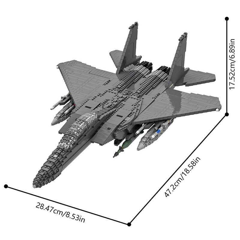 f-15 eagle jet building set | lego-compatible - 4