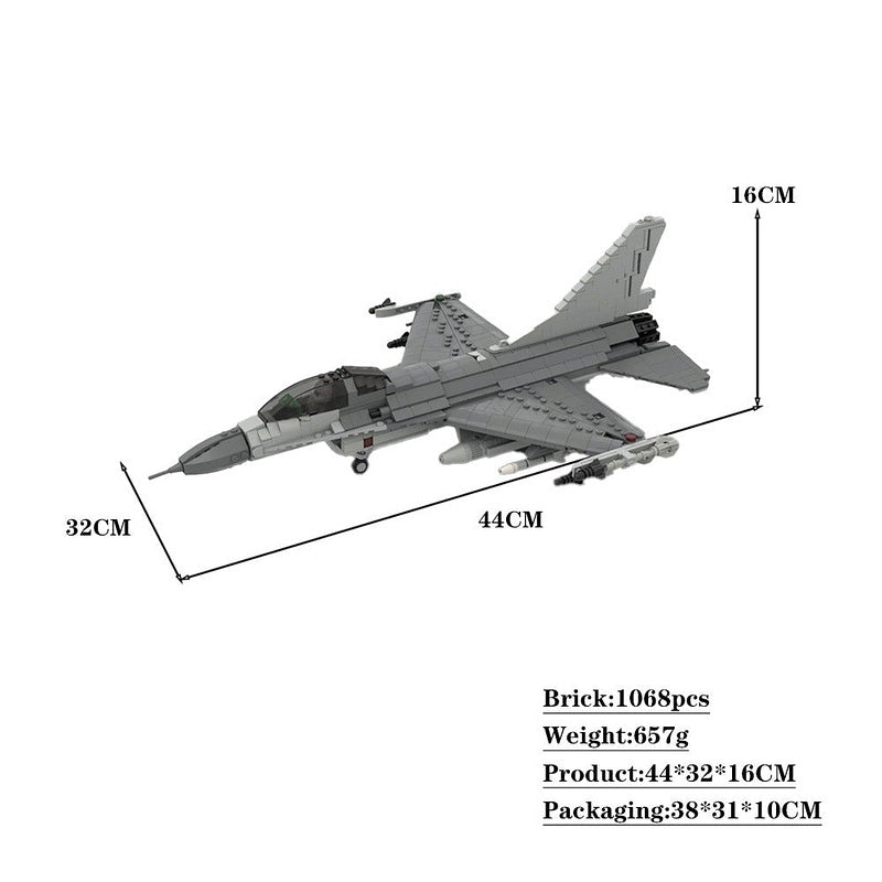 F-16 Fighting Falcon MOC Building Kit - 1:35 Scale Advanced Aviation Model - 2